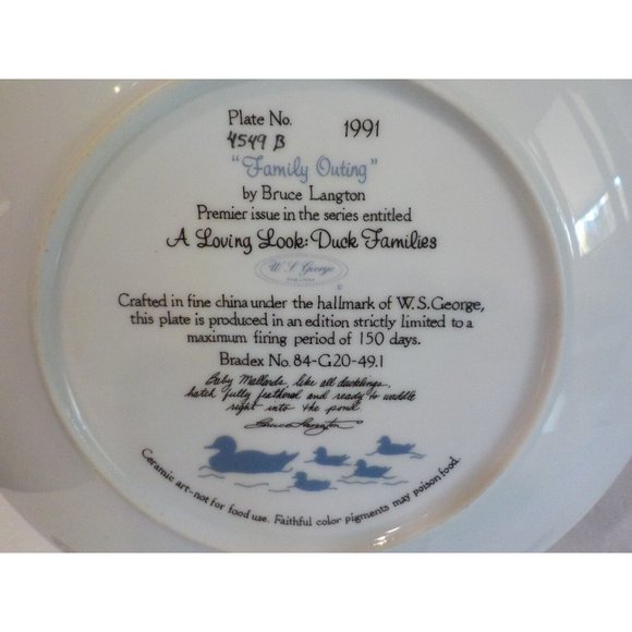 Vtg 1991 "Family Outing" A Loving Look Premier Issue Fine China Plate 23k #4549B - Picture 4 of 5